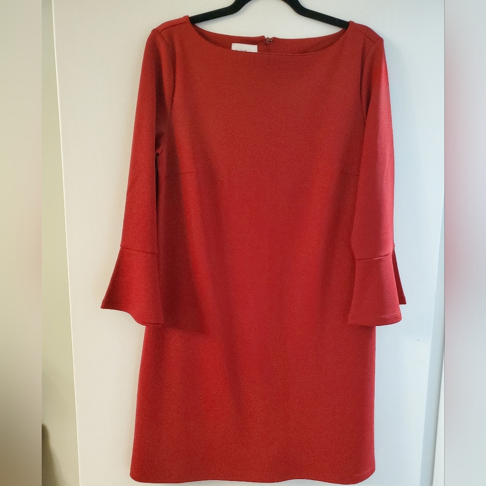Red Dress 3/4 bell Sleeve